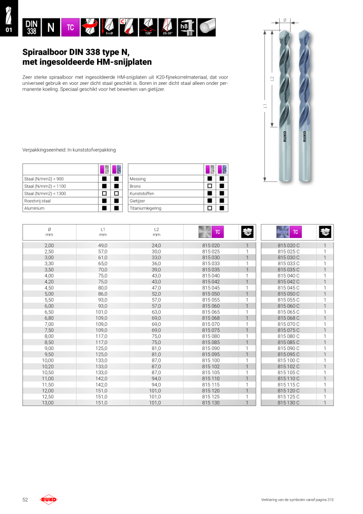 Ruko hoofdcatalogus precisiegereedschap NR.: 131 - Strona 52