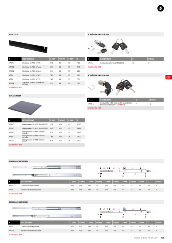 Sonic Legplank 36’’ voor MSS-kastje (47433) 47434