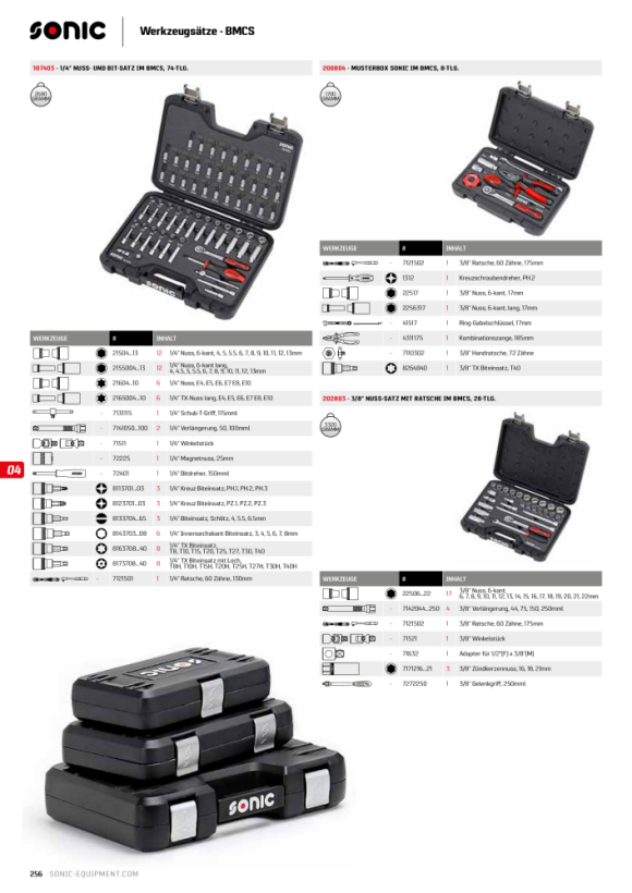 Sonic 3/8’’ doppenset met ratel in BMCS, 28-delig 202803