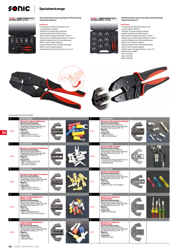 Sonic E, Platte band slangklemtang 810002-4