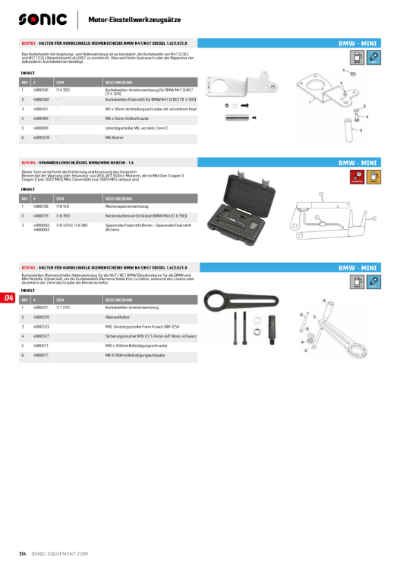 Sonic Spannrolle Fixierstift 4mm 4880002