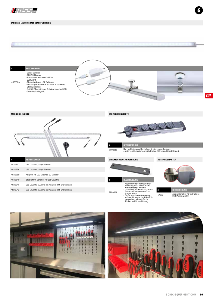 Sonic Equipment Hauptkatalog Werkzeugwagen NR.: 134 - Seite 101