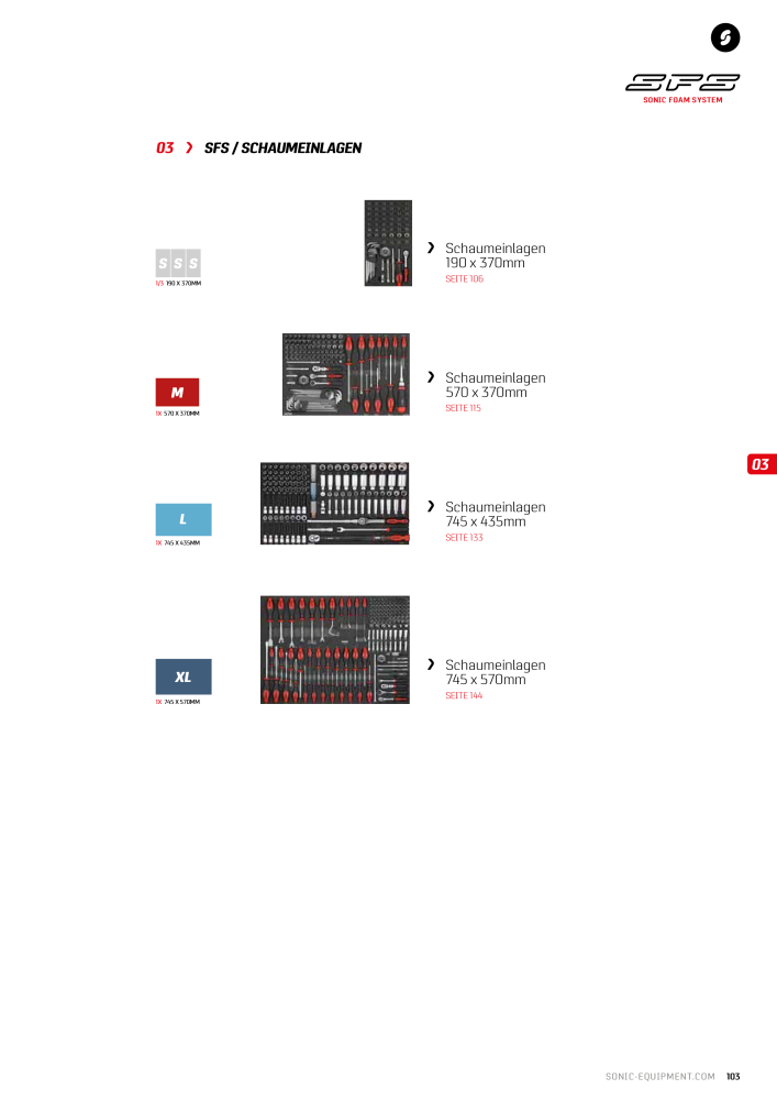 Sonic Equipment Hauptkatalog Werkzeugwagen NR.: 134 - Seite 105