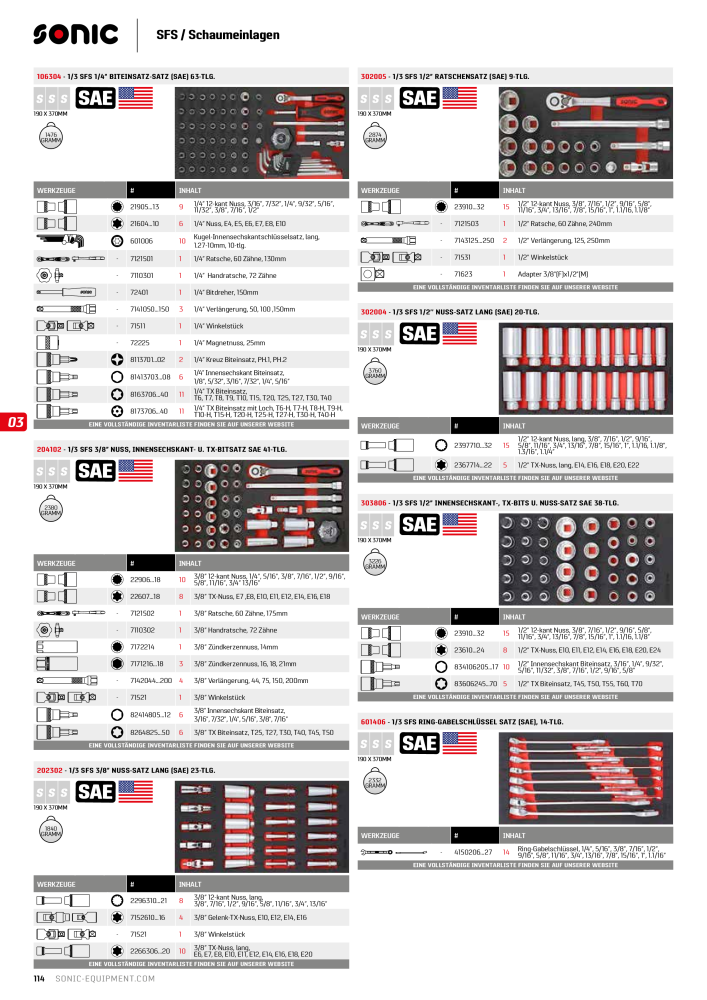 Sonic Equipment Hauptkatalog Werkzeugwagen NR.: 134 - Seite 116