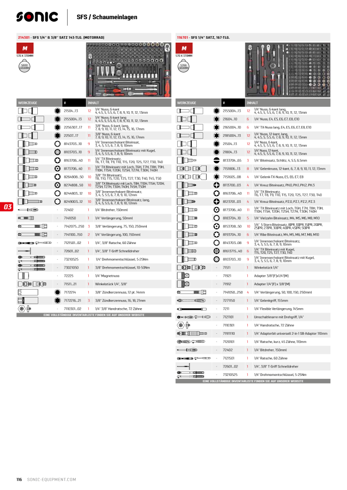 Sonic Equipment Hauptkatalog Werkzeugwagen NO.: 134 - Page 118