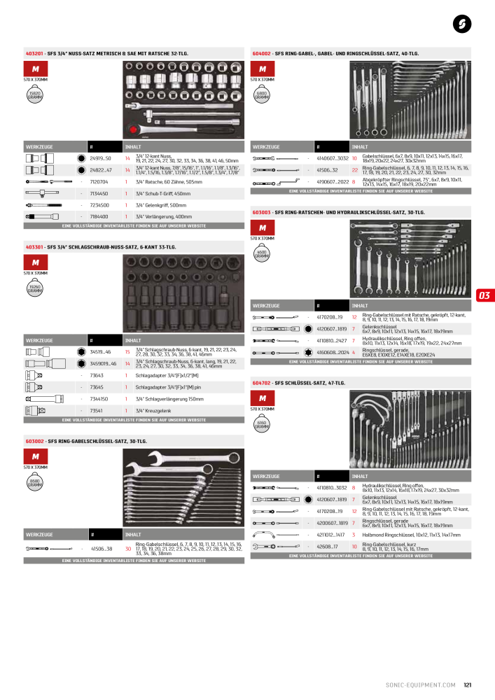 Sonic Equipment Hauptkatalog Werkzeugwagen NR.: 134 - Seite 123