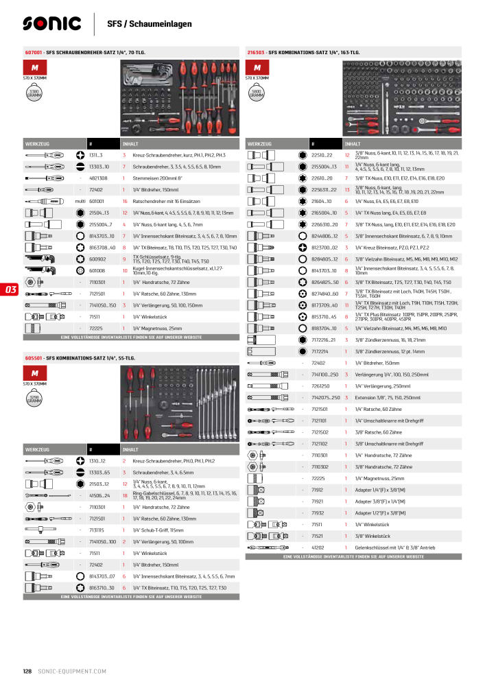 Sonic Equipment Hauptkatalog Werkzeugwagen NR.: 134 - Seite 130