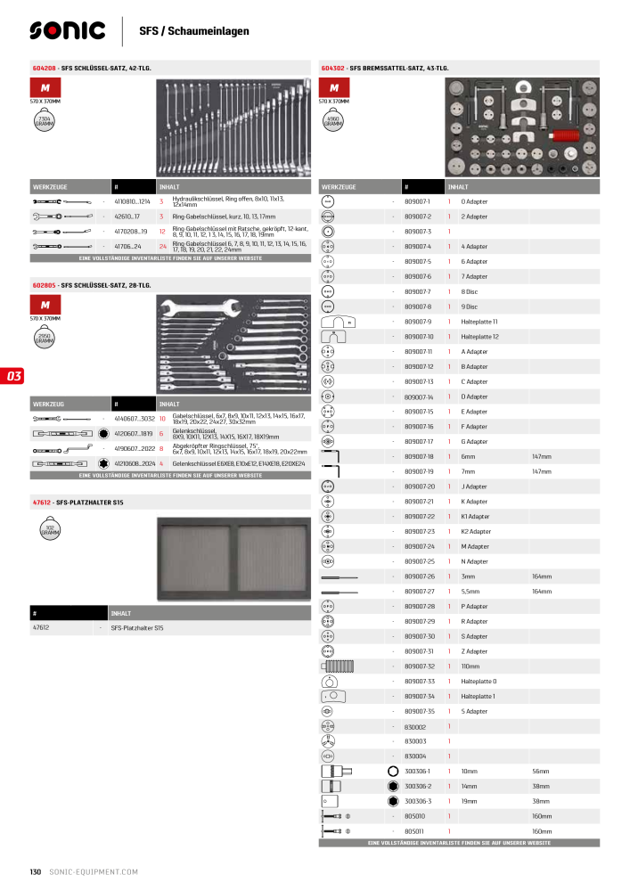 Sonic Equipment Hauptkatalog Werkzeugwagen NR.: 134 - Seite 132