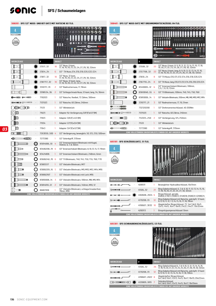 Sonic Equipment Hauptkatalog Werkzeugwagen NR.: 134 - Seite 138