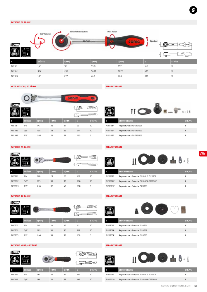 Sonic Equipment Hauptkatalog Werkzeugwagen NO.: 134 - Page 159