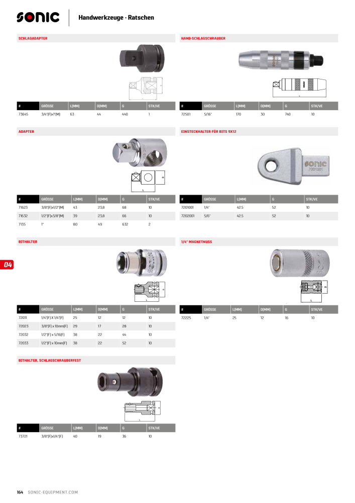 Sonic Equipment Hauptkatalog Werkzeugwagen NR.: 134 - Seite 166