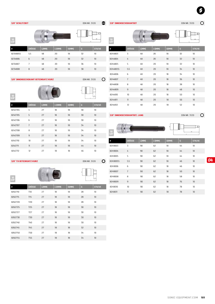 Sonic Equipment Hauptkatalog Werkzeugwagen NR.: 134 - Seite 171