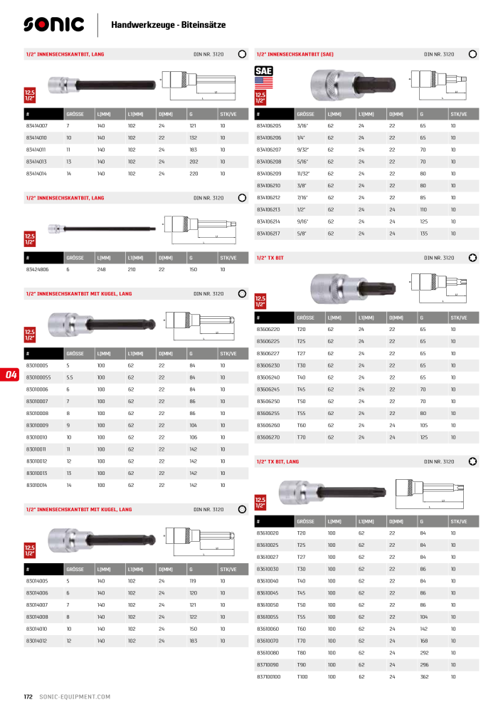 Sonic Equipment Hauptkatalog Werkzeugwagen NR.: 134 - Seite 174