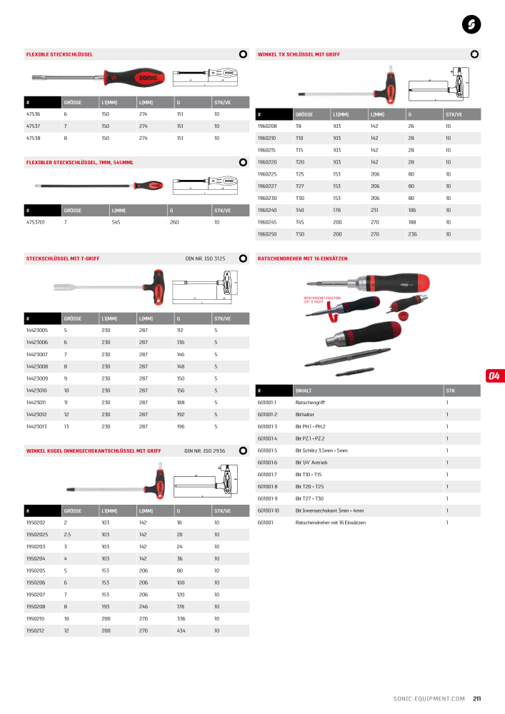 Sonic Equipment Hauptkatalog Werkzeugwagen NR.: 134 - Seite 213