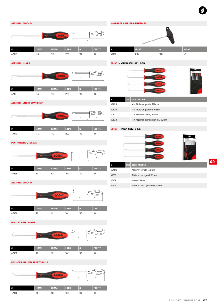 Sonic Equipment Hauptkatalog Werkzeugwagen NR.: 134 - Seite 229