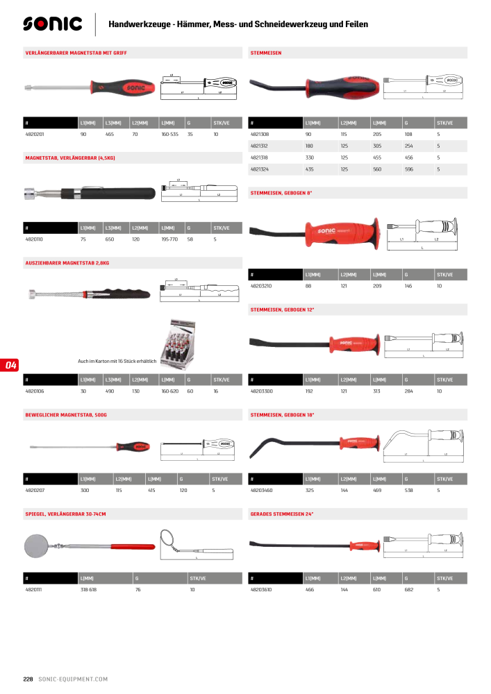 Sonic Equipment Hauptkatalog Werkzeugwagen NO.: 134 - Page 230