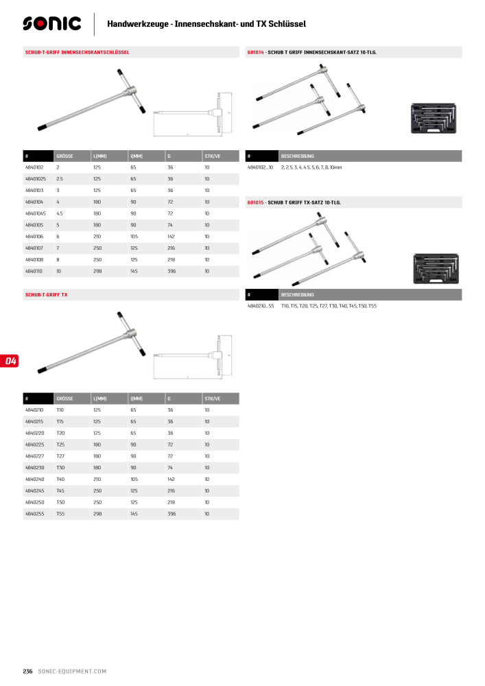 Sonic Equipment Hauptkatalog Werkzeugwagen NR.: 134 - Seite 238