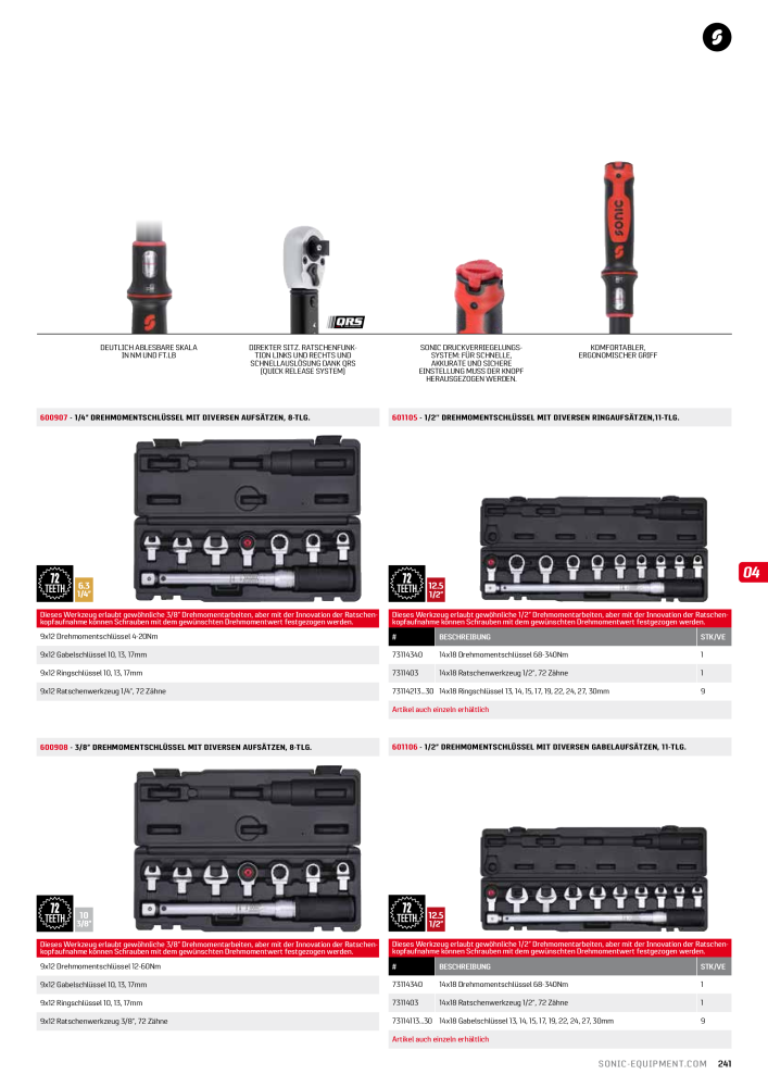 Sonic Equipment Hauptkatalog Werkzeugwagen NR.: 134 - Seite 243