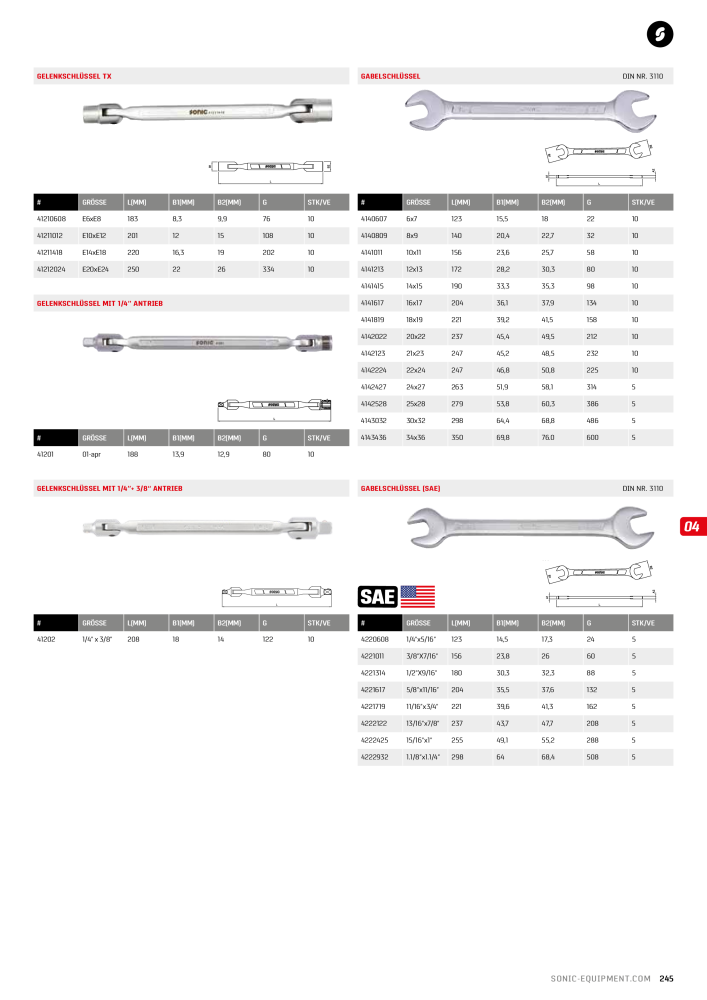 Sonic Equipment Hauptkatalog Werkzeugwagen NR.: 134 - Seite 247