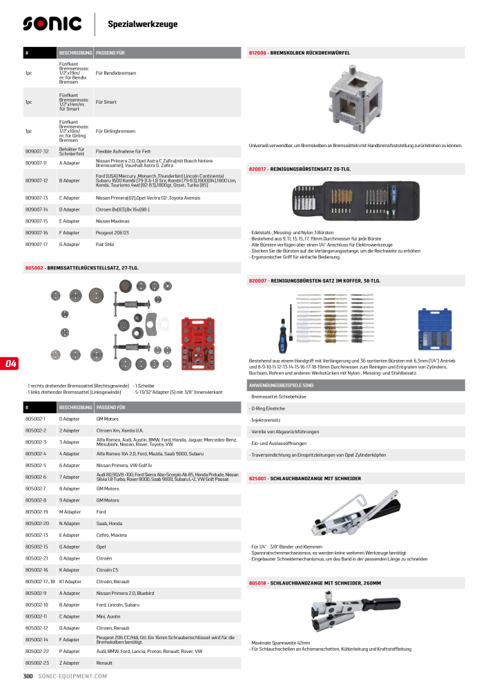 Sonic Equipment Hauptkatalog Werkzeugwagen NR.: 134 - Seite 302