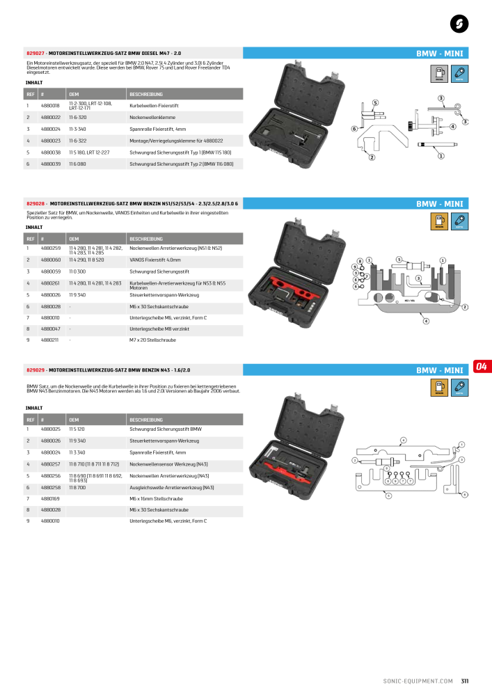 Sonic Equipment Hauptkatalog Werkzeugwagen NR.: 134 - Seite 313