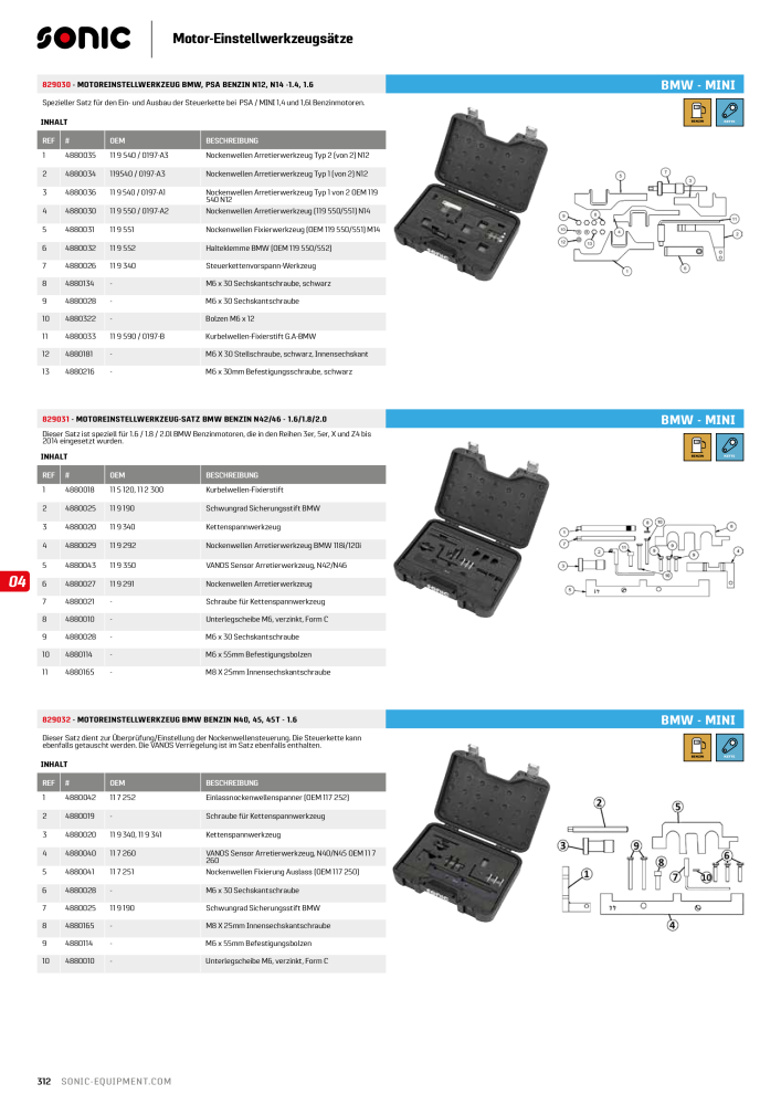 Sonic Equipment Hauptkatalog Werkzeugwagen NR.: 134 - Seite 314