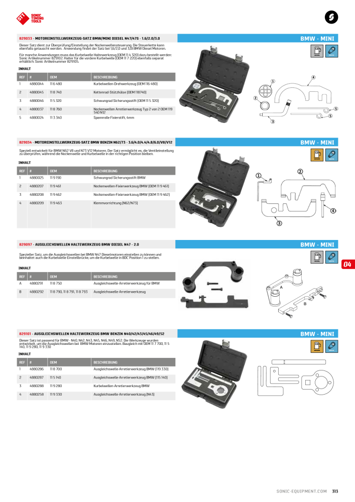 Sonic Equipment Hauptkatalog Werkzeugwagen NR.: 134 - Seite 315