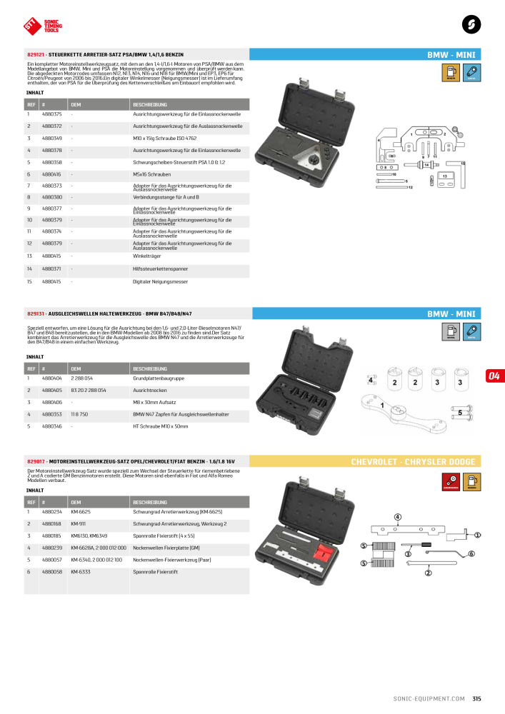 Sonic Equipment Hauptkatalog Werkzeugwagen NR.: 134 - Seite 317