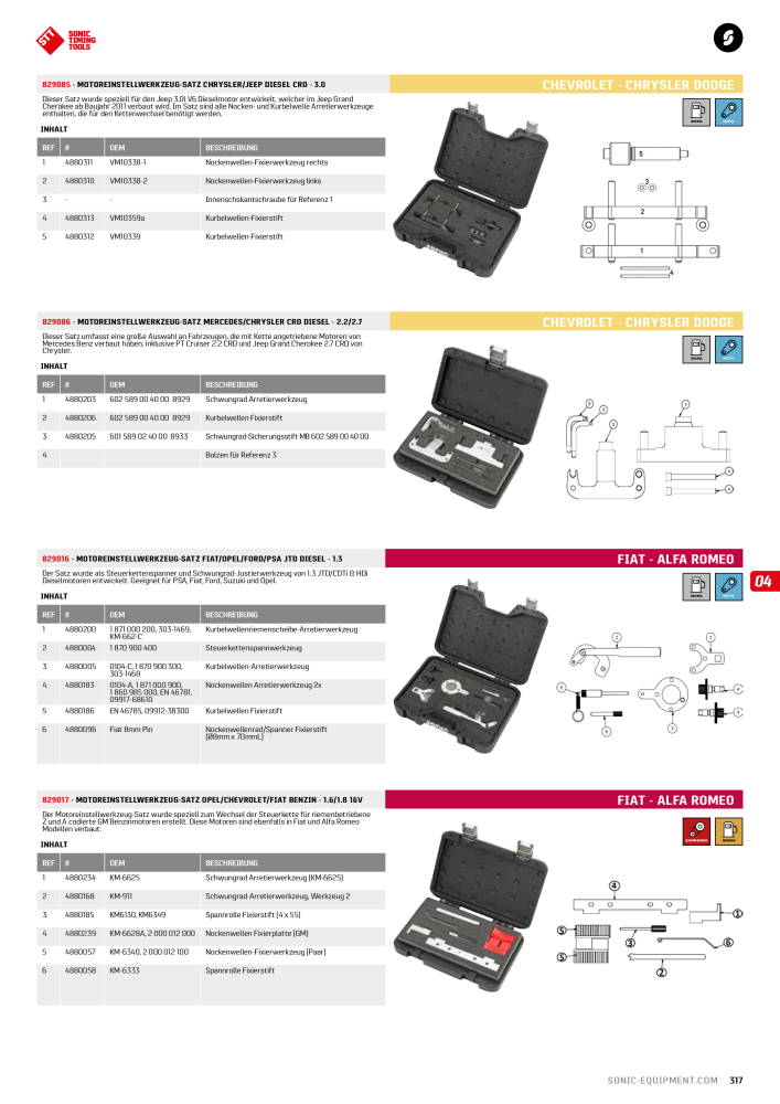 Sonic Equipment Hauptkatalog Werkzeugwagen NO.: 134 - Page 319