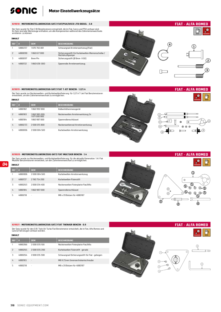 Sonic Equipment Hauptkatalog Werkzeugwagen NR.: 134 - Seite 320