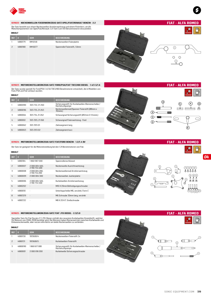 Sonic Equipment Hauptkatalog Werkzeugwagen NR.: 134 - Seite 321