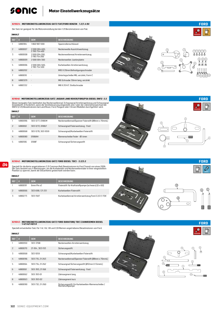 Sonic Equipment Hauptkatalog Werkzeugwagen NR.: 134 - Seite 324