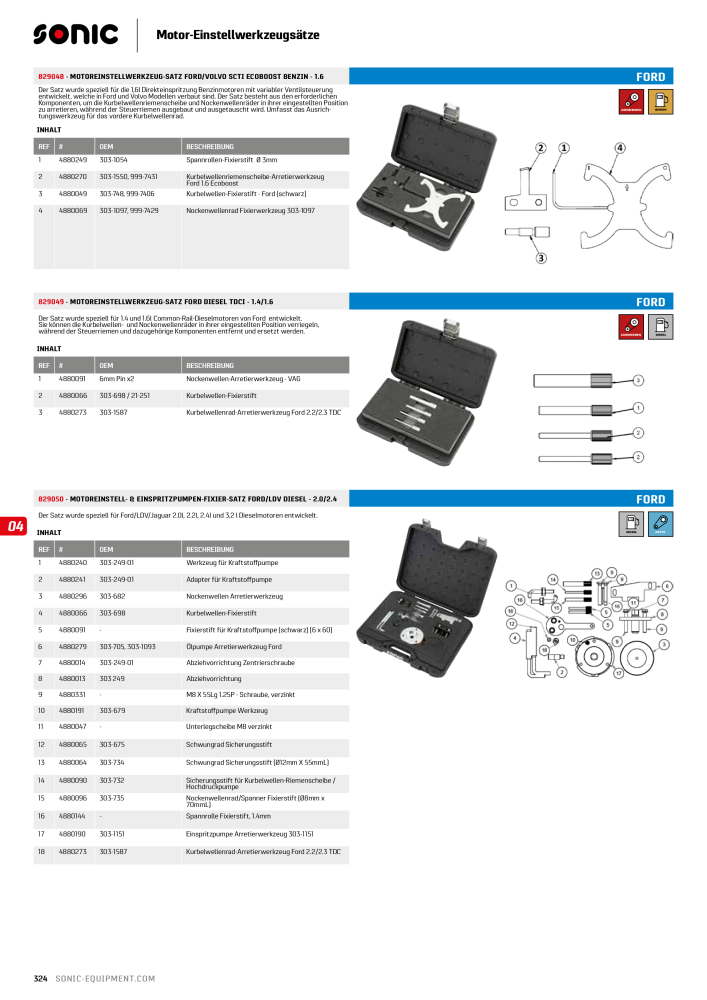 Sonic Equipment Hauptkatalog Werkzeugwagen NR.: 134 - Seite 326