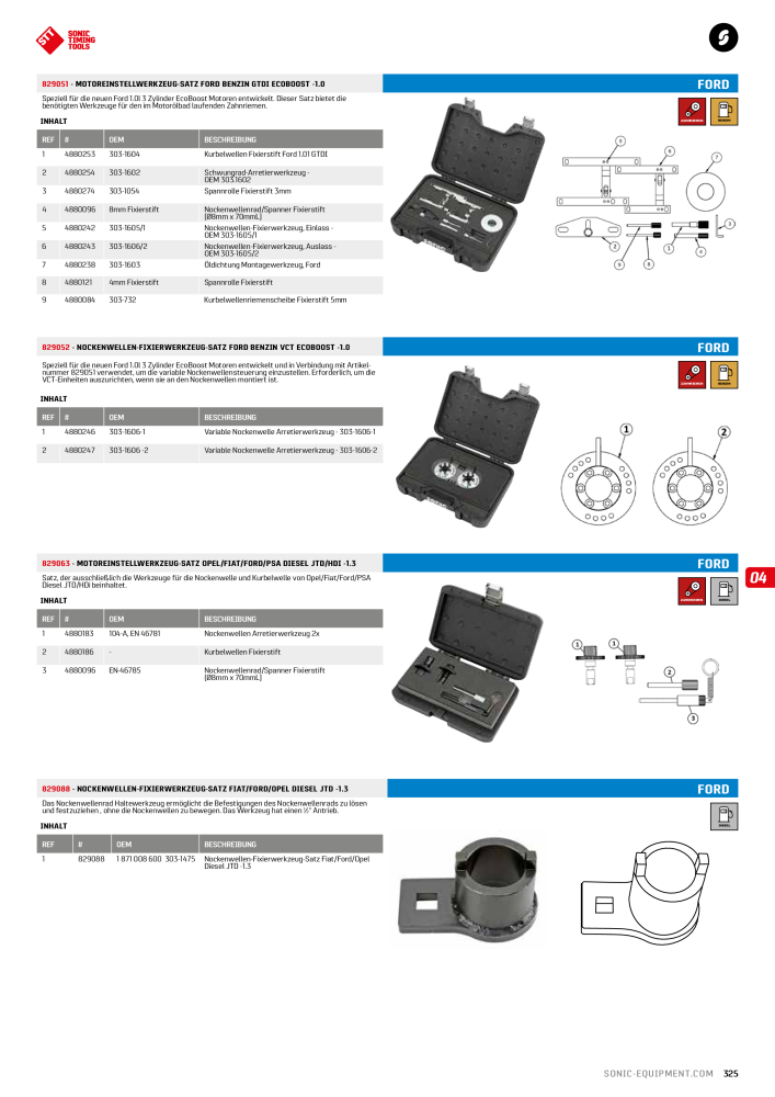 Sonic Equipment Hauptkatalog Werkzeugwagen NR.: 134 - Seite 327