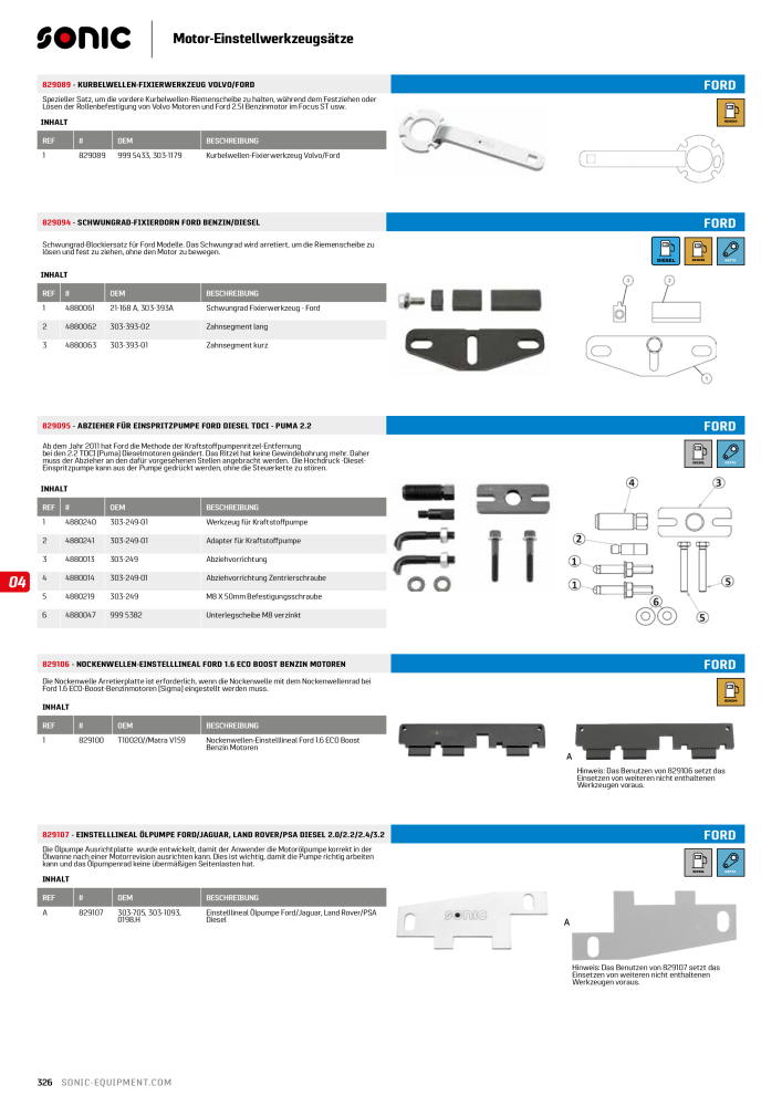 Sonic Equipment Hauptkatalog Werkzeugwagen NR.: 134 - Seite 328