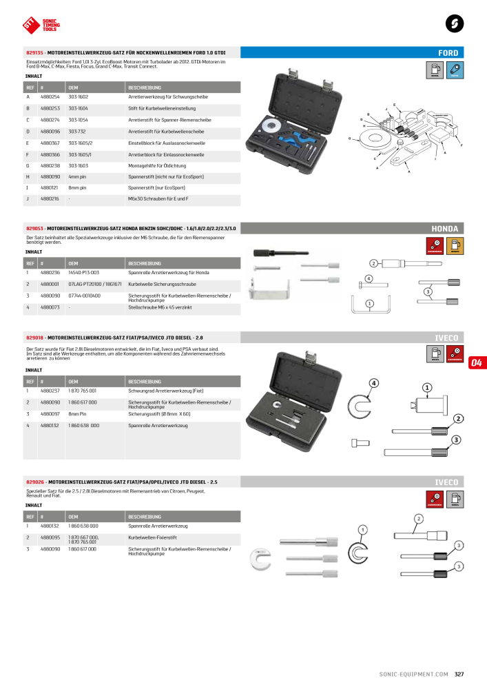 Sonic Equipment Hauptkatalog Werkzeugwagen NR.: 134 - Seite 329