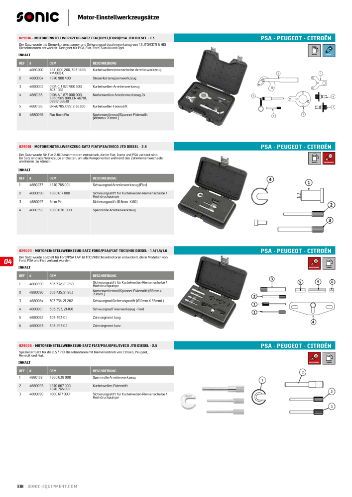 Sonic Equipment Hauptkatalog Werkzeugwagen NR.: 134 - Seite 340