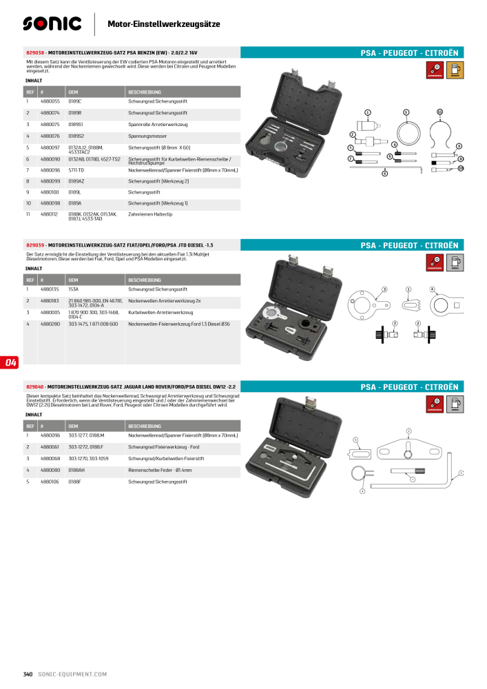 Sonic Equipment Hauptkatalog Werkzeugwagen NR.: 134 - Seite 342