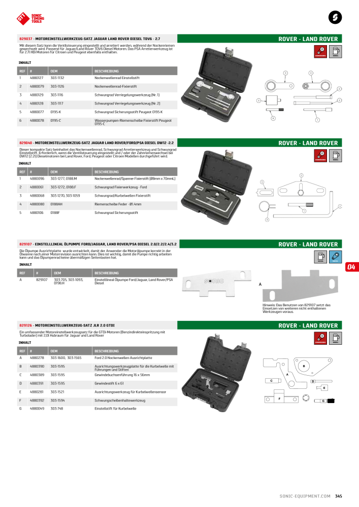 Sonic Equipment Hauptkatalog Werkzeugwagen NR.: 134 - Seite 347