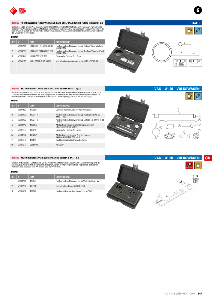 Sonic Equipment Hauptkatalog Werkzeugwagen NO.: 134 - Page 349