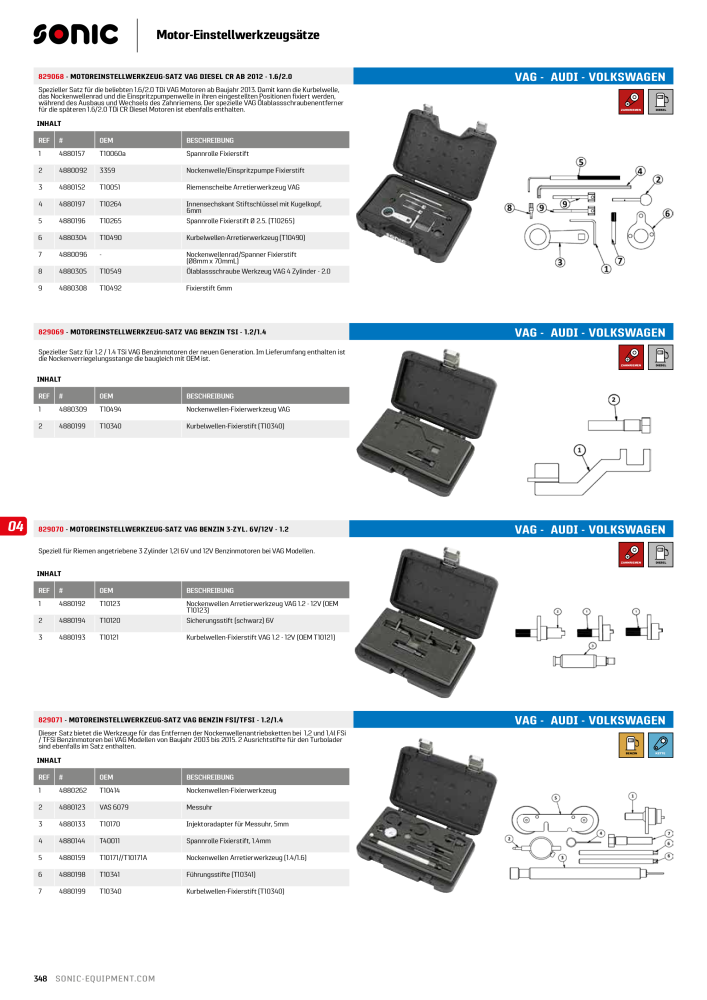 Sonic Equipment Hauptkatalog Werkzeugwagen NR.: 134 - Seite 350