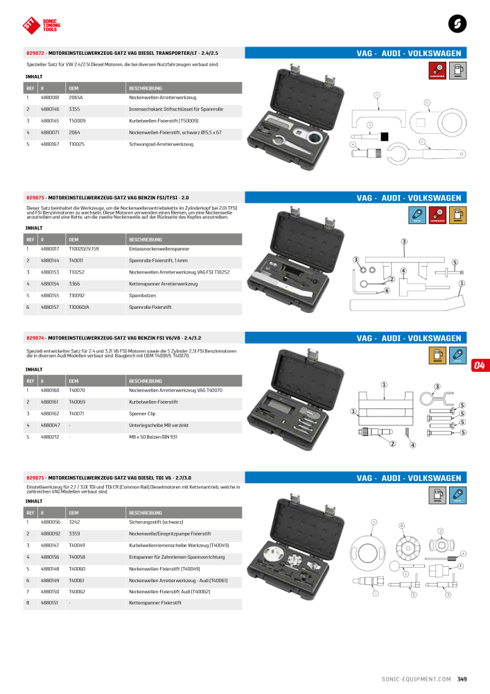 Sonic Equipment Hauptkatalog Werkzeugwagen NR.: 134 - Seite 351