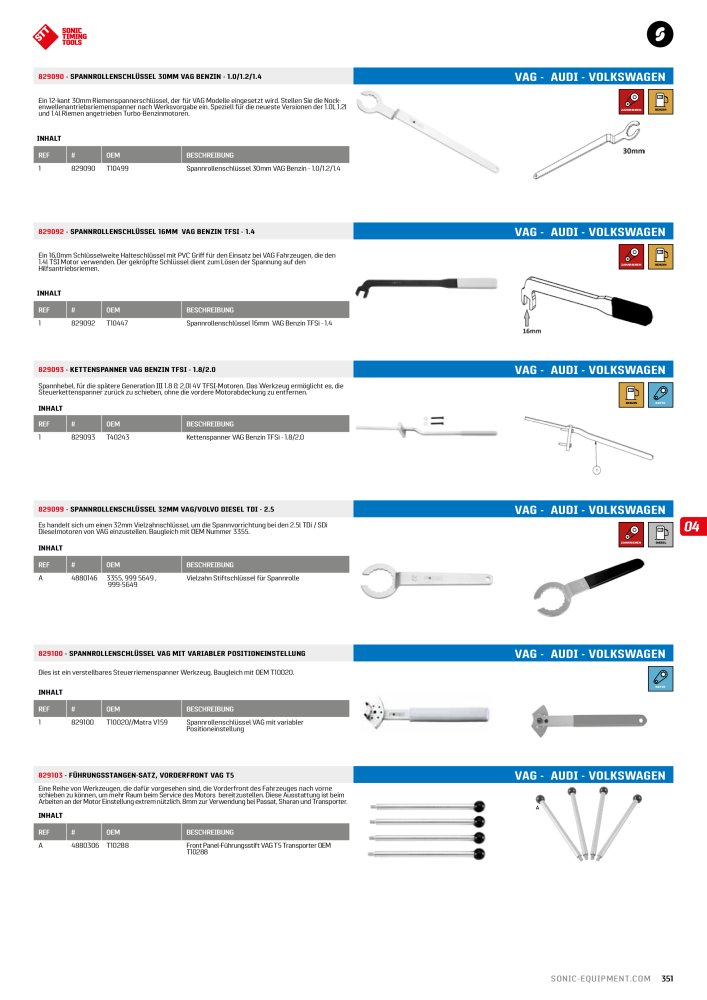 Sonic Equipment Hauptkatalog Werkzeugwagen NO.: 134 - Page 353