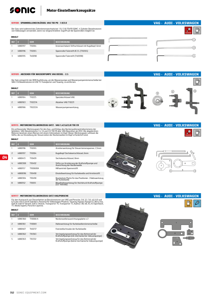 Sonic Equipment Hauptkatalog Werkzeugwagen NO.: 134 - Page 354