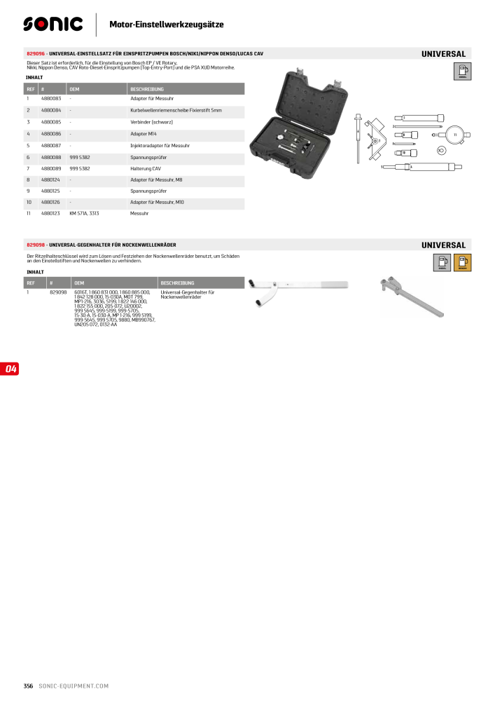 Sonic Equipment Hauptkatalog Werkzeugwagen NR.: 134 - Seite 358