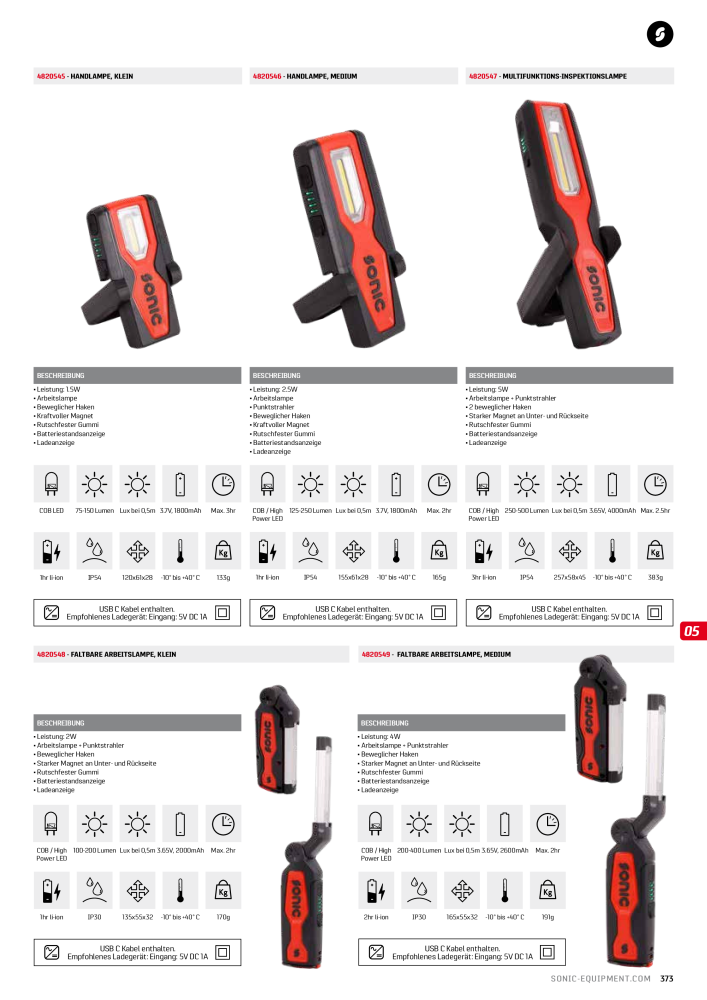 Sonic Equipment Hauptkatalog Werkzeugwagen NR.: 134 - Seite 375