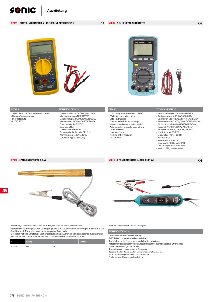 Sonic Equipment Hauptkatalog Werkzeugwagen NR.: 134 - Seite 380