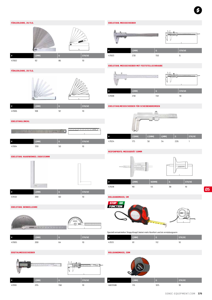 Sonic Equipment Hauptkatalog Werkzeugwagen NR.: 134 - Seite 381