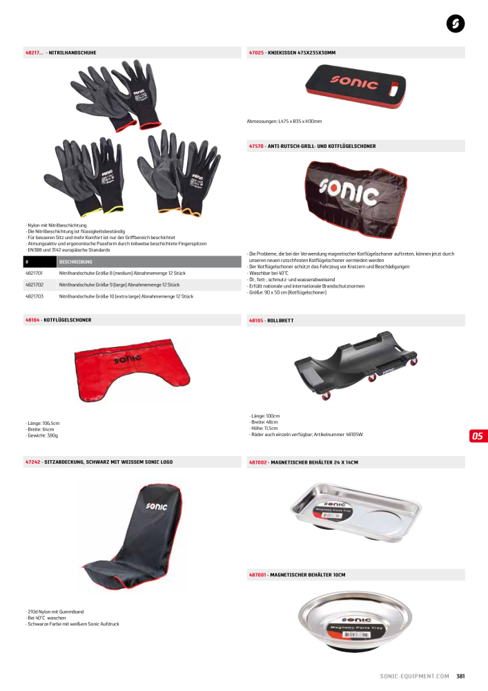 Sonic Equipment Hauptkatalog Werkzeugwagen NR.: 134 - Seite 383