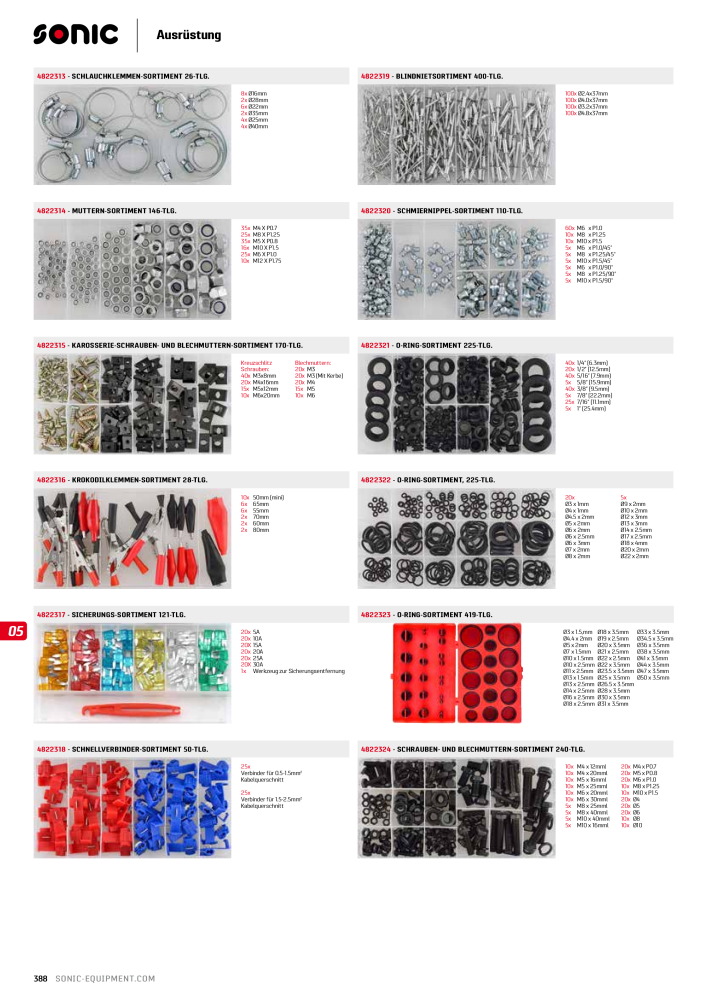 Sonic Equipment Hauptkatalog Werkzeugwagen NR.: 134 - Seite 390